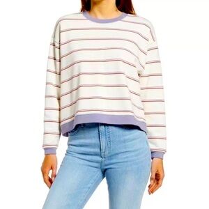 Madewell Dropped Shoulder Stripe Sweatshirt Lighthouse Colorway